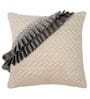 Ivory and Grey Silk Textured 24x24 inches (Set of 2) Cushion Covers