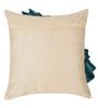 Ivory and Teal Silk Textured 24x24 inches (Set of 2) Cushion Covers