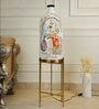 Ivory Bearer Floor Lamp with Foldable Metal Stand