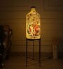 Ivory Bearer Floor Lamp with Foldable Metal Stand