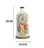 Ivory Bearer Hand Painted White Glass Shade Table Lamp