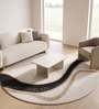 Beige Abstract Woolen 60 x 60 Inches Hand Tufted Rug