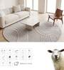 Beige Abstract Blended Woolen 48 x 48 Inches Hand Tufted Rug