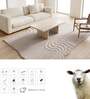 Beige Solid Blended Woolen 48 x 72 Inches Hand Tufted Rug