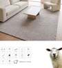 Beige Solid Blended Woolen 72 x 108 Inches Hand Tufted Rug