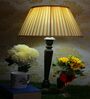 Ivory Color Knife Pleated Round Lampshade