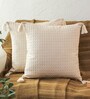 Ivory Cotton Abstract 20x20 inches Cushion Covers (Pack of 2)