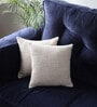 Ivory Cotton Solid 12x12 inches (Set of 2) Cushion Covers
