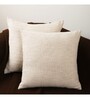 Ivory Cotton Solid 18x18 inches (Set of 2) Cushion Covers