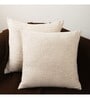 Ivory Cotton Solid 20x20 inches (Set of 2) Cushion Covers