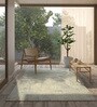 Ivory Distressed Wool & Bamboo Slik 8 ft x 10 ft Hand Knotted Carpet