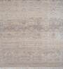 Ivory Distressed Wool 5 ft x 7 ft Hand Knotted Carpet