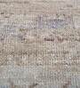 Ivory Distressed Wool 5 ft x 7 ft Hand Knotted Carpet