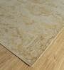 Ivory Distressed Wool 8 ft x 10 ft Hand Knotted Carpet