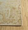 Ivory Distressed Wool 8 ft x 10 ft Hand Knotted Carpet