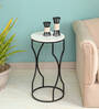 Ivory Eclipse End Table in Black Finish