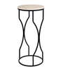 Ivory Eclipse End Table in Black Finish