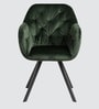 Ivory Elan Tufted Velvet Accent Chair in Green Colour