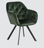 Ivory Elan Tufted Velvet Accent Chair in Green Colour