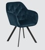 Ivory Elan Tufted Velvet Accent Chair in Royal Blue Colour
