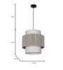 Ivory Fabric & Beige Rope 3-Tier Drum Pendant Light