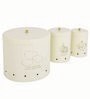 Ivory Finish Steel Storage Canisters Set of 3