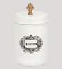 Ivory Finish Steel Storage Canisters Set of 2