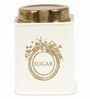 Ivory Finish Steel Storage Canisters Set of 2
