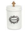 Ivory Finish Steel Storage Canisters Set of 2