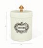 Ivory Finish Steel Storage Canisters Set of 2