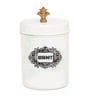 Ivory Finish Steel Storage Canisters Set of 2