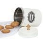 Ivory Finish Steel Storage Canisters Set of 2