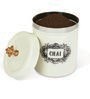 Ivory Finish Steel Storage Canisters Set of 2