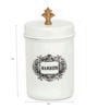 Ivory Finish Steel Storage Canisters Set of 2