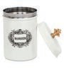 Ivory Finish Steel Storage Canisters Set of 2