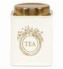 Ivory Finish Steel Storage Canisters Set of 2