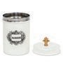 Ivory Finish Steel Storage Canisters Set of 2