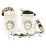 Ivory Finish Steel Storage Canisters Set of 2