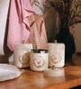 Ivory Finish Steel Storage Canisters Set of 2