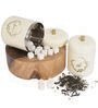 Ivory Finish Steel Storage Canisters Set of 2