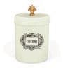 Ivory Finish Steel Storage Canisters Set of 2