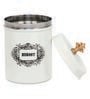 Ivory Finish Steel Storage Canisters Set of 2