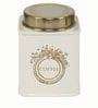 Ivory Finish Steel Storage Canisters Set of 3