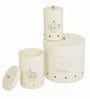 Ivory Finish Steel Storage Canisters Set of 3