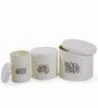 Ivory Finish Steel Storage Canisters Set of 3