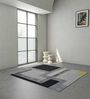 Ivory Geometric Wool & Viscose 8 ft x 10 ft Hand Tufted Carpet