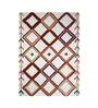 Ivory Geometric Wool 4ft x 6ft Hand Tufted Carpet