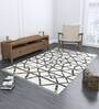 Ivory Geometric Wool 8 x 10 ft Flat Weave Dhurrie