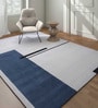 Ivory Geometric Wool 9 ft x 12 ft Hand knotted Carpet
