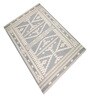 Ivory Geometric Wool And Cotton 8 X 5 Feet Hand Tufted Carpet